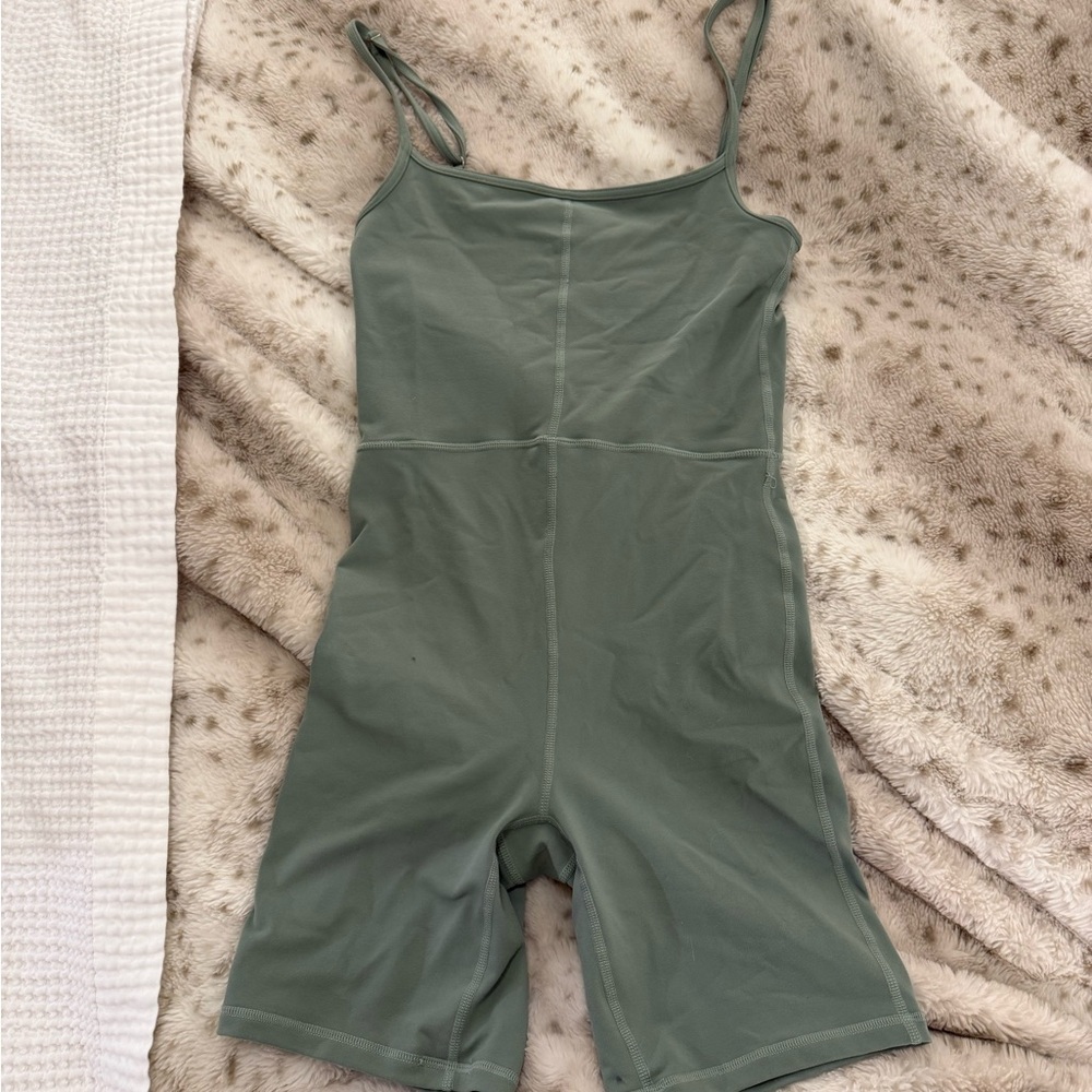 Sage green romper 
Size small